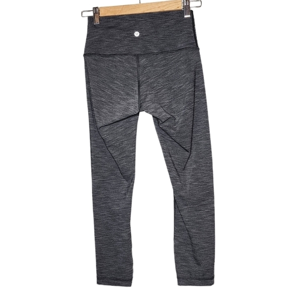 Lululemon Wunder Under high rise crop size 4 Heather black - Picture 3 of 9